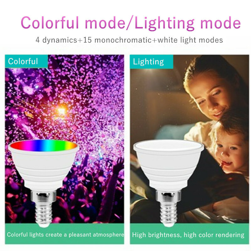 Bombilla Led mágica que cambia de Color, foco de lámpara RGBW, RGBWW, 5W, 85-265V, RGB, 110V, 220V, E27/E14/GU10/GU5.3