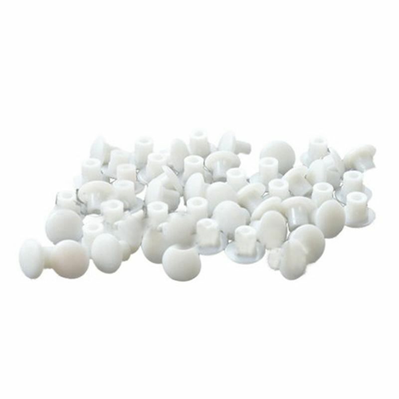 Cubierta de forma redonda de plástico, tapa de rosca blanca, 50 piezas para agujero de 5mm de diámetro