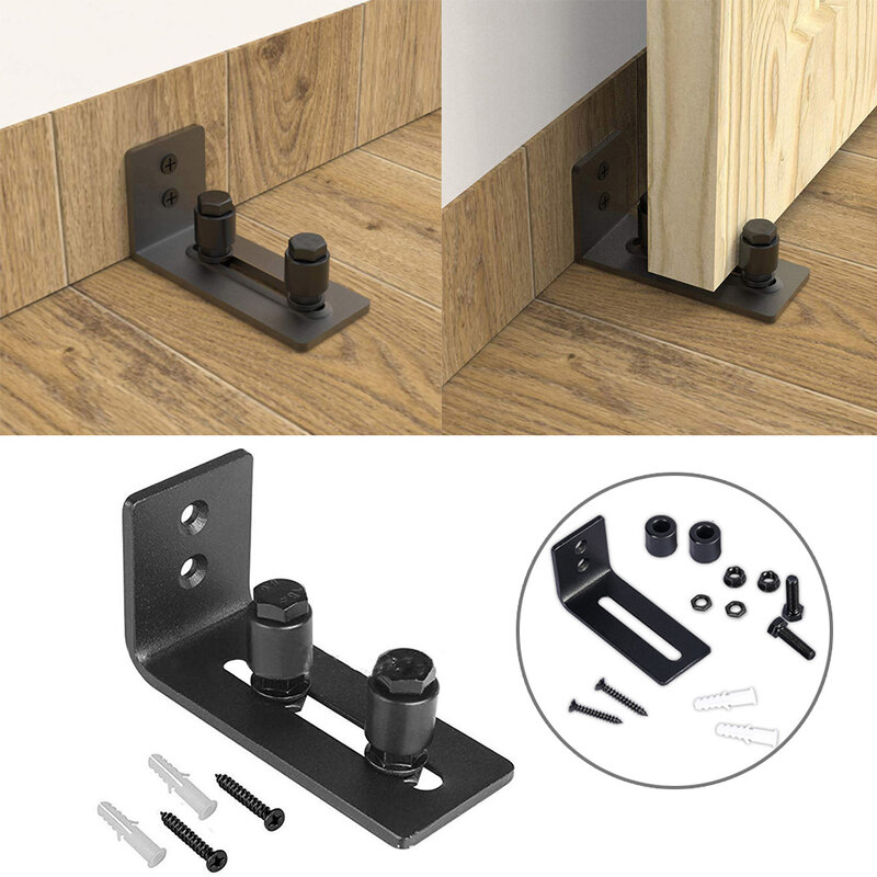 Kit de rodillos ajustables para puertas de Granero, accesorios de Hardware para el hogar, guía de suelo