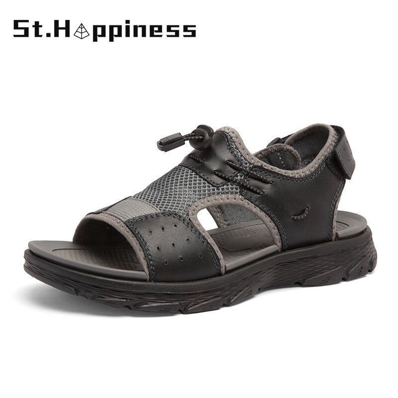 2021 Summer Men's Mesh Sandals Fashion Breathable Lightweight Beach Sandals Outdoor Non-Slip Soft-Soled Casual Sandals Big Size