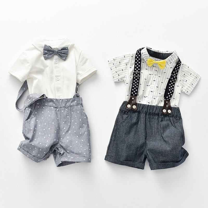Yg Brand Children's Clothing Wholesale Summer New Baby Clothing Boys' Newborn Short Sleeve T-shirt 0-2Y Sling Shorts Baby Suit