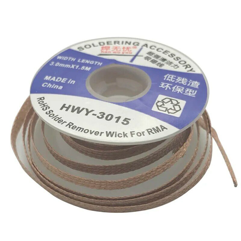 3mm 10g bezpieczeństwo 5 ft. 3mm taśma rozlutownicza zmywacz do lutów knot rozlutowywanie BGA Wire Bra na całym świecie