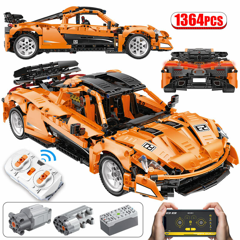 La ciudad de técnica App RC/no-Motor teledirigido coche deportivo el MOC SuperCar bloques de construcción de carreras vehículo ladrillos juguetes para los niños