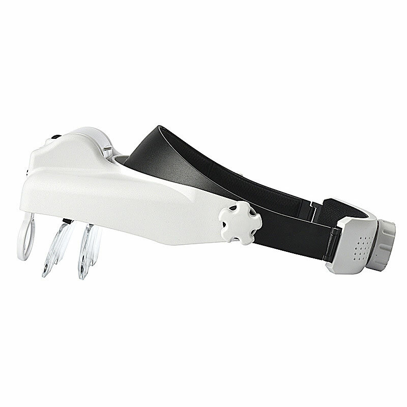Headwearing-lupa de 6 lentes de aumento múltiple con tres luces LED, lupa con batería recargable por USB