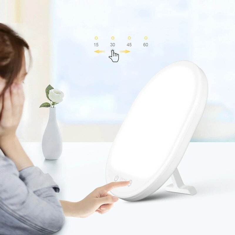 Light Therapy Lamp 10000 Lux UV-Free Light Healing Wellness Natural Daylight Brightness Adjustable Mood Improve Sad Lamp