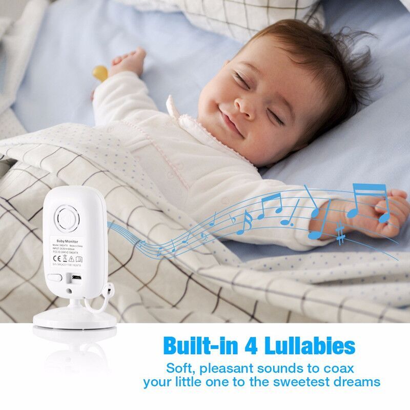 Video Monitor de bebé con 3 cámaras digitales pantalla LCD de visión nocturna infrarroja de 2 manera hablar a temperatura ambiente. Canciones de cuna