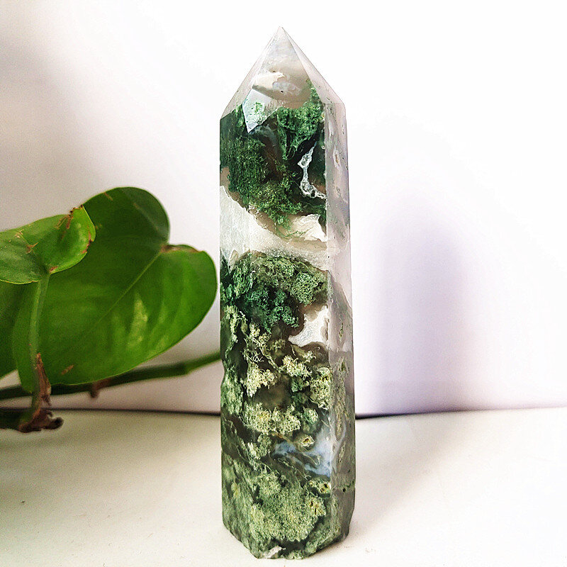 6 uds agua Natural hierba Agata cristal Torre punto minerales Piedras energía cristales de sanación
