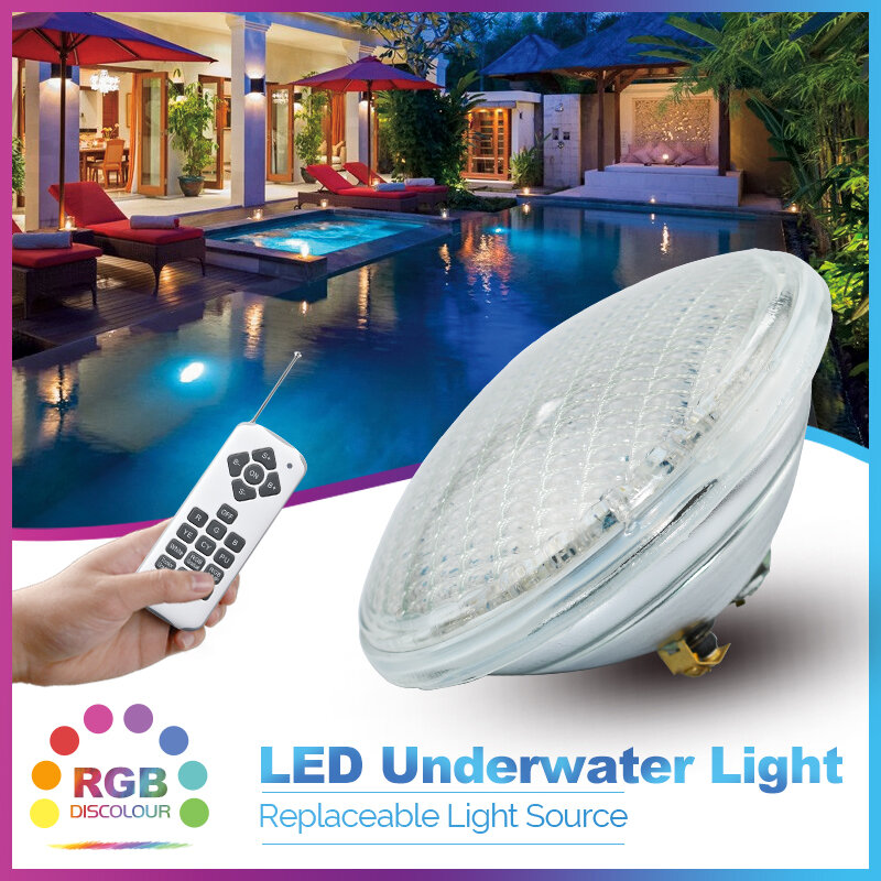 Светодиодный светильник для бассейна IP68 Par56, подводный светильник, 12 В переменного тока, светодиодный RGB-светильник, сменный водонепроницае...