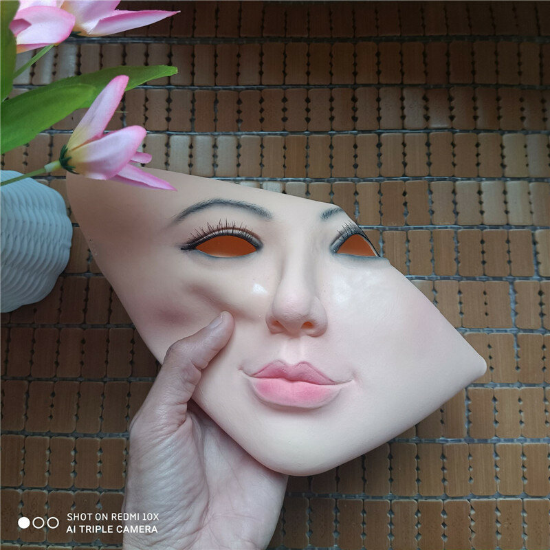 Sexy Party Masquerade Realistic Skin Doll Mask maschera di bellezza femminile in lattice Cosplay Transgender Crossdress maschera transessuale adulti