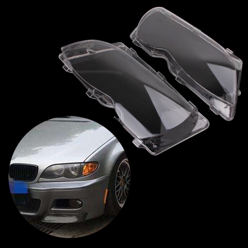 Lentes de repuesto para faros delanteros de coche, cubierta protectora de luz de lado izquierdo y derecho, compatible con BMW E46 4 DR, producto nuevo con envío gratis por 2 uds.