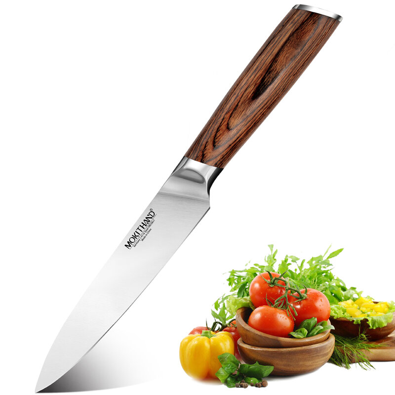 Mokithand سكّين متعدّد الاستخدامات 5 بوصة ياباني مطبخ سكاكين ألمانيا 1.4116 فولاذ محترف خضار لحم سكينة فاكهة