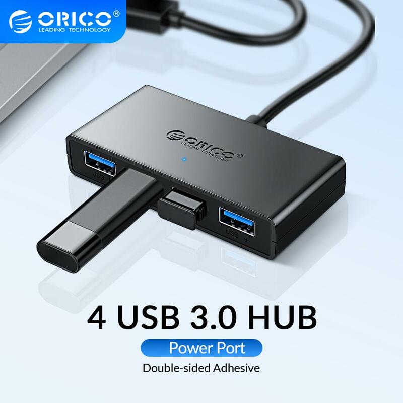 منفذ USB صغير 3.0 من ORICO مزود بـ 4 منافذ لإمداد الطاقة OTG مع واجهة طاقة USB صغيرة للكمبيوتر اللوحي وماك بوك OTG محور USB