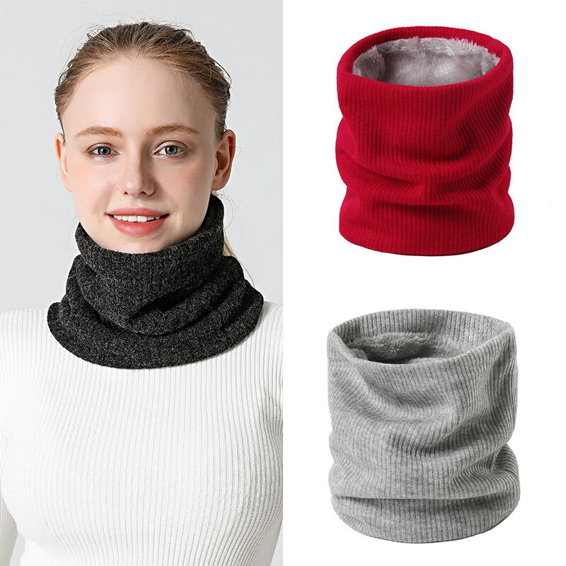2022 anel de outono das mulheres dos homens bandana nova unisex malha quente cachecol inverno sólida foulard pelúcia snood collor ourdoor esporte bufanda