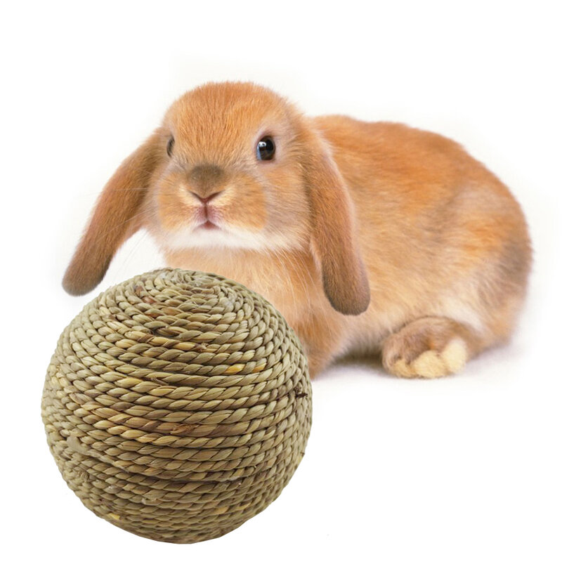 6cm Pet Chew Toy Rabbit Natural Grass Ball per coniglio criceto cavia per la pulizia dei denti forniture per animali domestici Drop Ship all'ingrosso