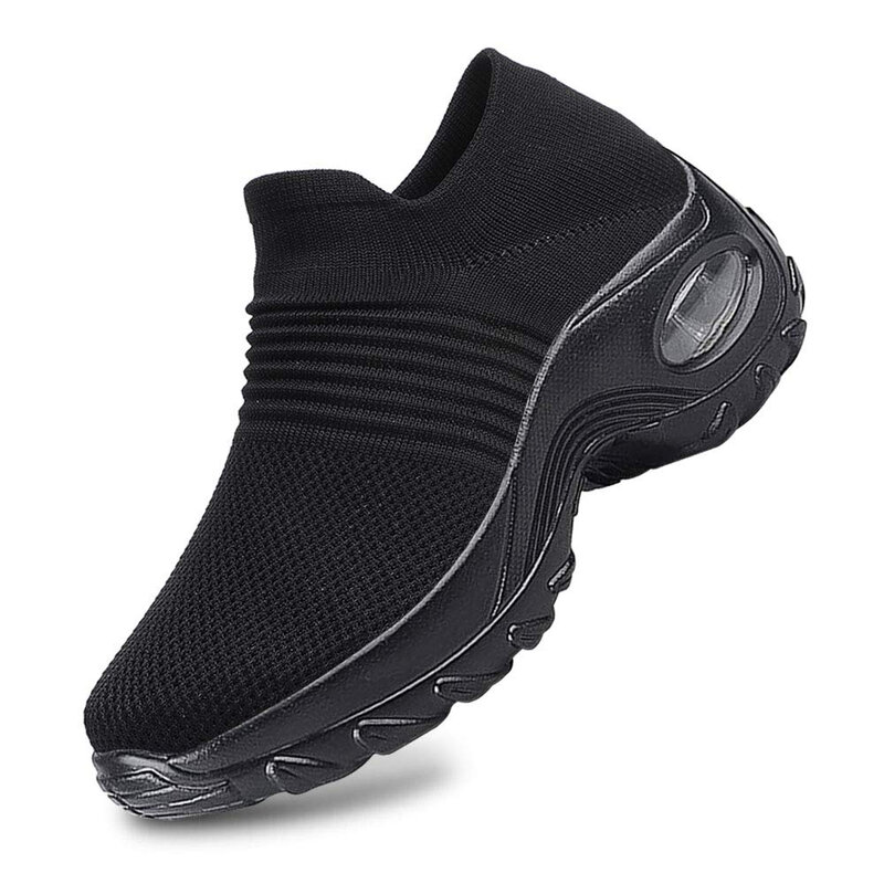 Кроссовки-носки WENYUJH женские, дышащие сетчатые, повседневная обувь на платформе, черные, лето 2020