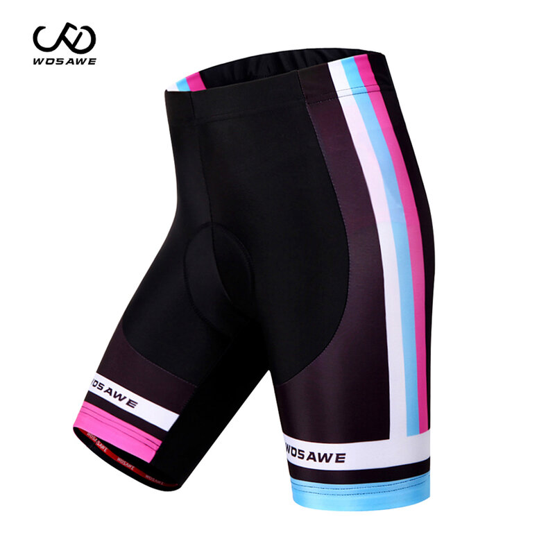 Wosawe-shorts de ciclismo feminino, calções de ciclismo acolchoados com gel de sílica, roupa íntima para mulheres, mtb, downhill, mountain bike, mtb