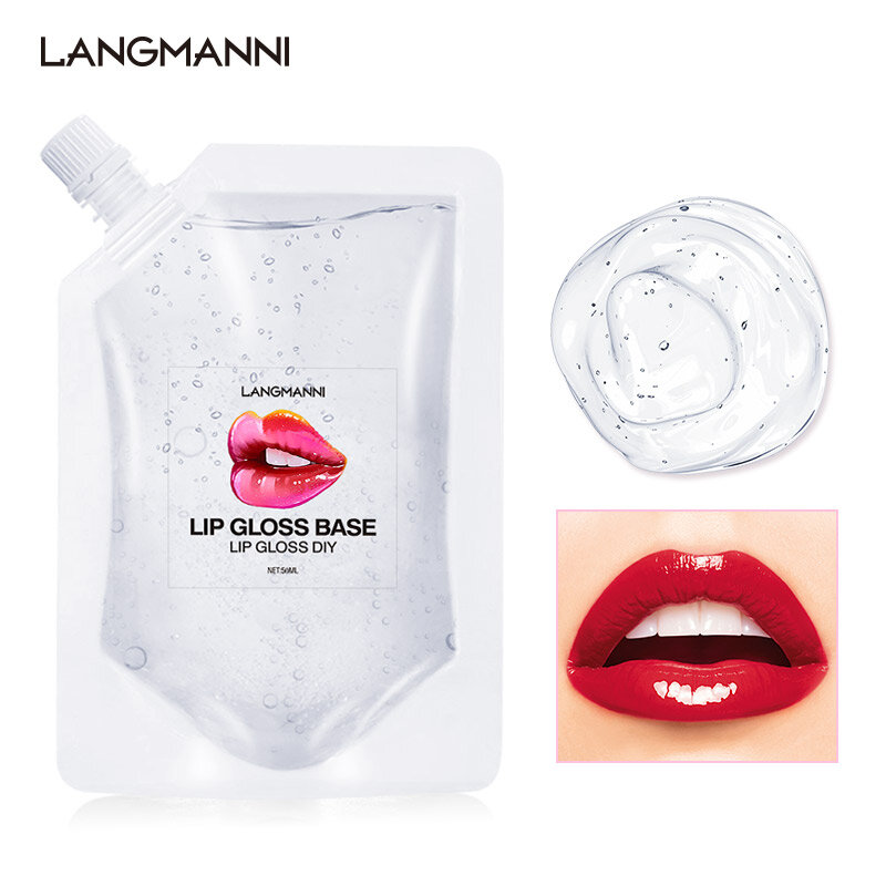 50ml DIY Lippenstift Emulsion Rohstoff Feuchtigkeitsspendende Transparent Lip Gloss Basis Öl Feuchtigkeitsspendende Nicht-stick Gel Lip Gloss TSLM1