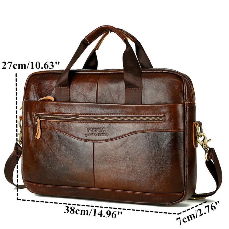 حقيبة رجالية من الجلد الأصلي للعمل, حقيبة يد فاخرة للأعمال ، ولأجهزة اللابتوب ، من الجلد الأصلي