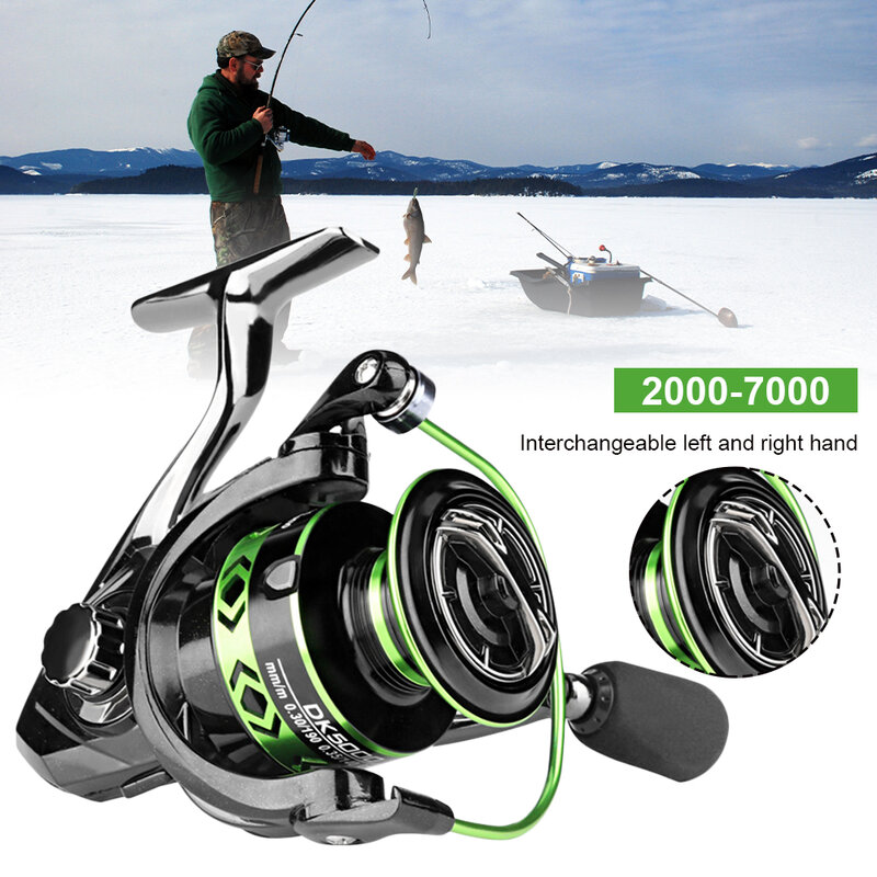 All-Metal Black Green Fishing Reel Freshwater And Seawater Dual Use Big Pulling Drag Spinning Reel Durable Carp Fishing