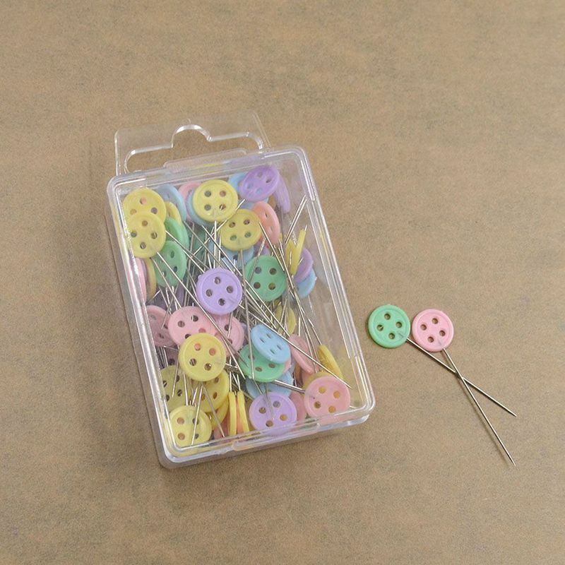 100ชิ้น/ถุง Pins สีผสม Patchwork Pins Flower Pins จักรเย็บผ้าเข็มศิลปะเย็บอุปกรณ์เสริมปุ่ม