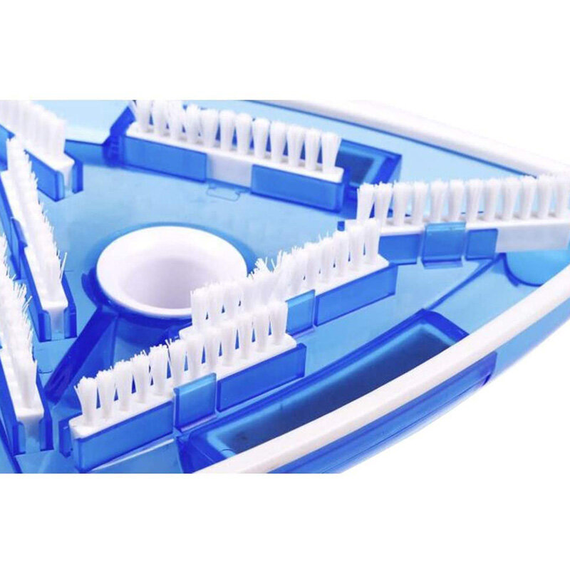 Cabezal de aspiradora de PVC para piscina con forma Triangular, herramienta de limpieza con cabezal de succión de suciedad, cabezal de cepillo con mango extraíble, 1 unidad