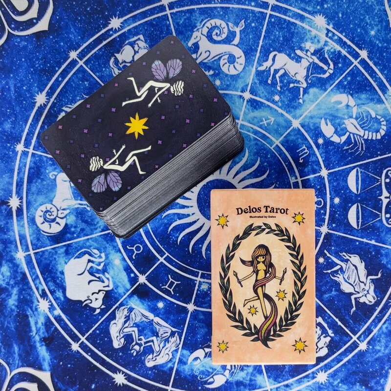 Delos Tarot Karten Prophecy Divination Deck Englisch Version Unterhaltung Brettspiel 78 Blätter/Box