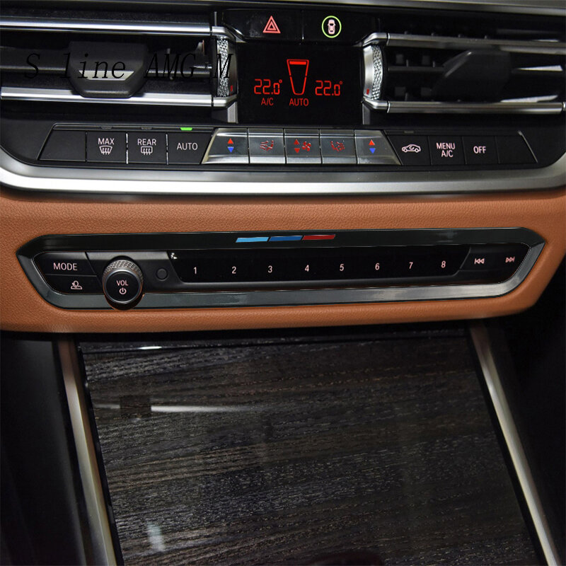 تصفيف السيارة التحكم المركزي حجم الهواء المقبض أزرار الإطار أعواد تزيين تقليم لسيارات BMW 3 سلسلة G20 G28 الداخلية اكسسوارات