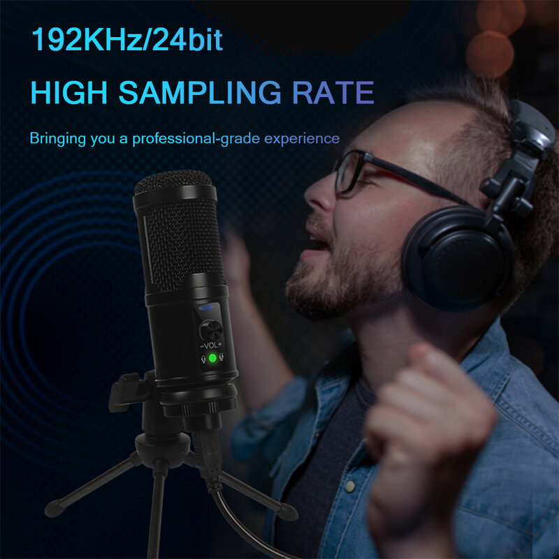 Microfono a condensatore microfono professionale Computer porta USB microfono da Studio per TIK TOK Live trasmissione Studio professionale