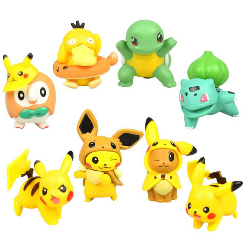 8ชิ้น/เซ็ต POKEMON น่ารัก Pikachu ของเล่นพ็อกเก็ตมอนสเตอร์แอ็คชั่นอะนิเมะ Pokemon ของเล่นเด็กของขวัญ