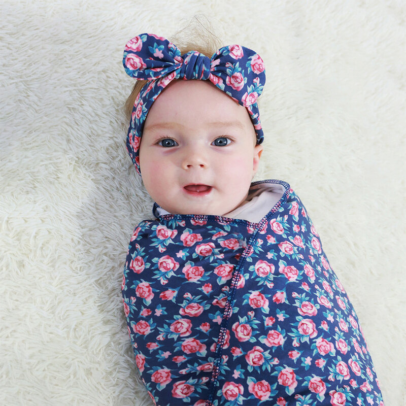 Пеленка для новорожденных, повязка на голову, одеяло для новорожденных и Пеленальное, спальный мешок, муслиновое одеяло для новорожденных