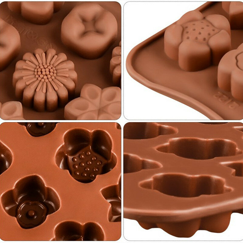 HEARTMOVE – moule à chocolat en forme de fleurs, 15 trous, outils à gâteaux, moule à bonbons, ustensiles de cuisson en Silicone, garniture de Cupcake, 9009