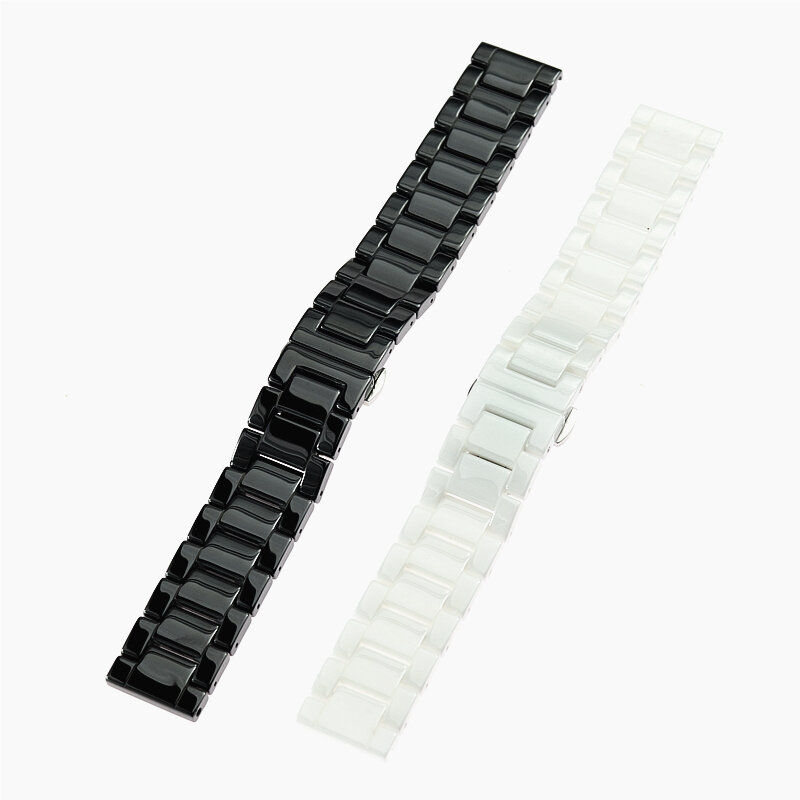 Ceramic strap 20 22 mm chain bracelet for xiaomi Amazfit Samsung Gear s3 S2 strap Galaxy Watch 46 42 45 mm sport watchbands belt