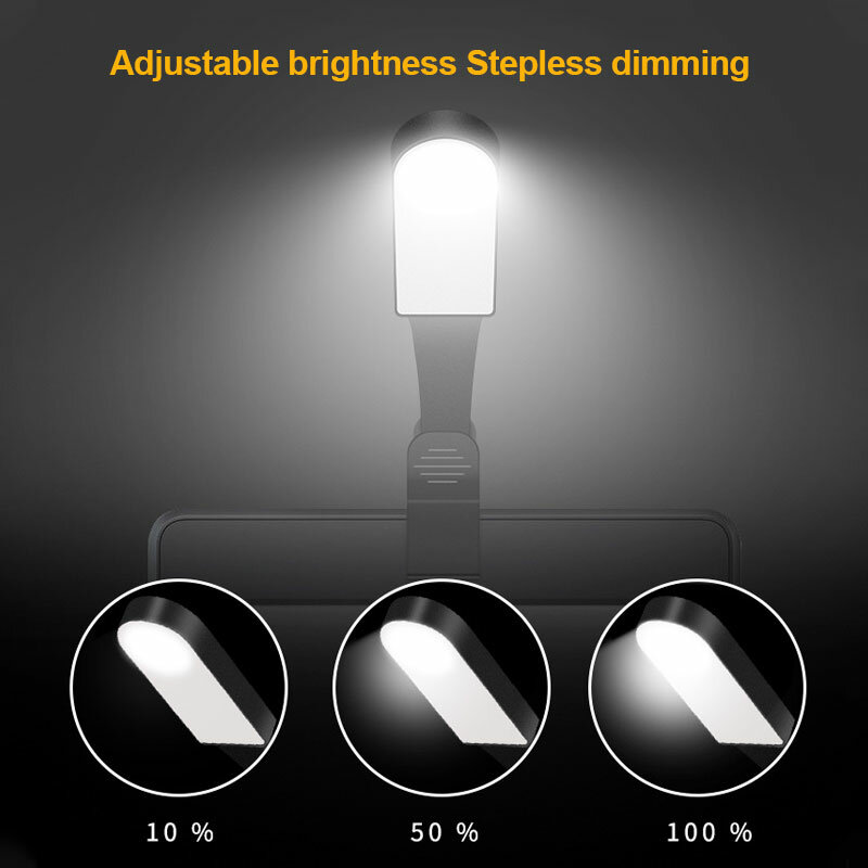 Creative led clip book light student dormitory USB eye protection reading desk lamp portable 3-level touch dimming night light