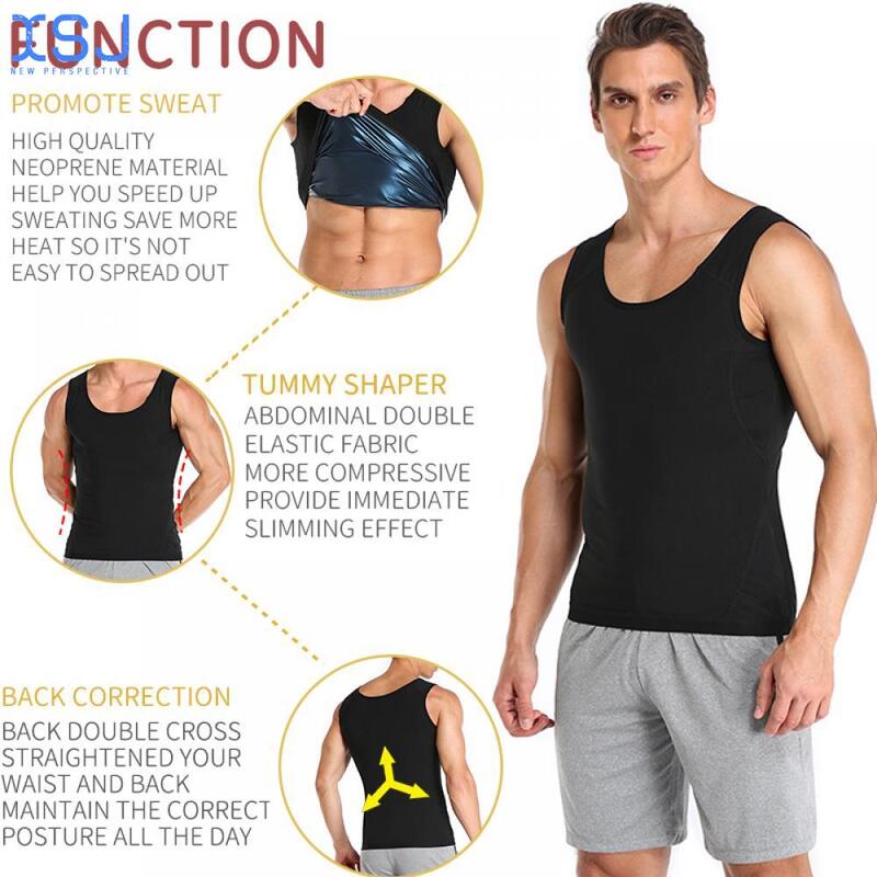 Mannen Zweet Sauna Body Shaper Vest Taille Trainer Afslanken Tank Top Shapewear Corset Gym Ondergoed Vrouwen Fat Burn Workout Trimmer