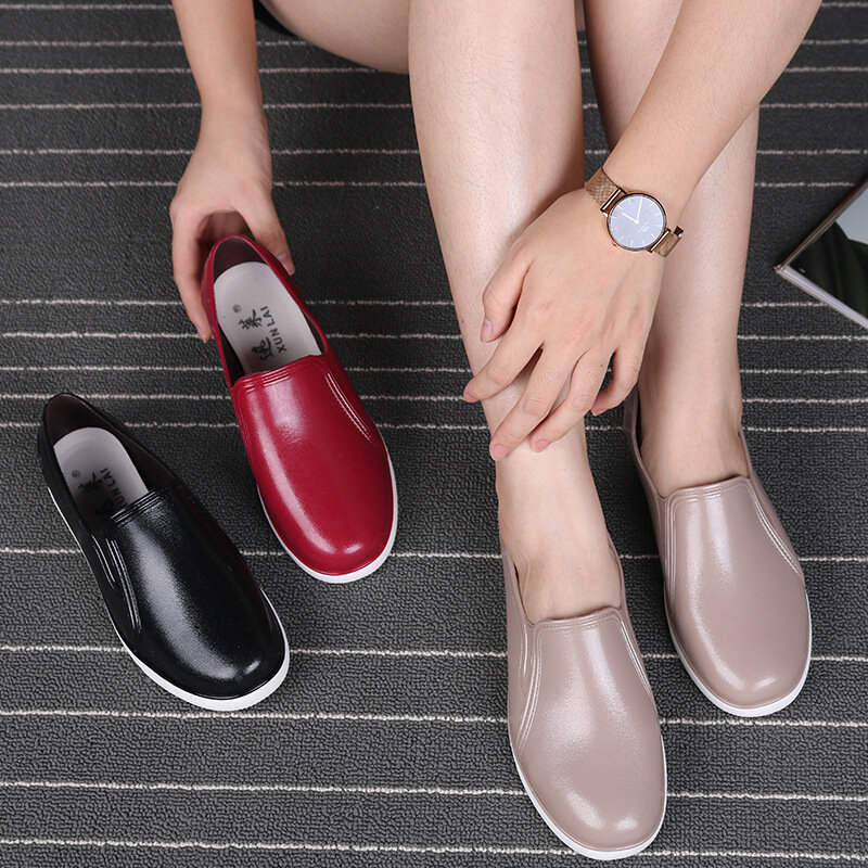 Mode Regen Stiefel Frauen Qualität Gummi Schuhe Non-slip Plattform Schuhe 2022 Herbst Slip auf Stiefel für Frauen Wasserdicht arbeit Botas