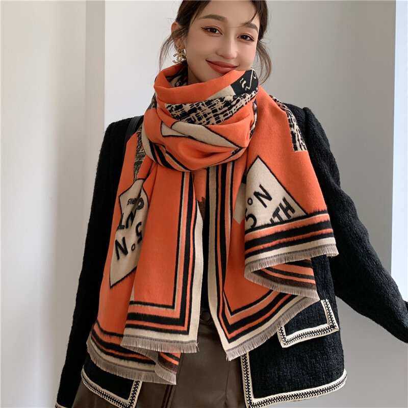 2021 фирменный женский шарф, зимний теплый кашемировый шейный платок из пашмины, женский большой шарф Bufanda, накидки, пончо, платок