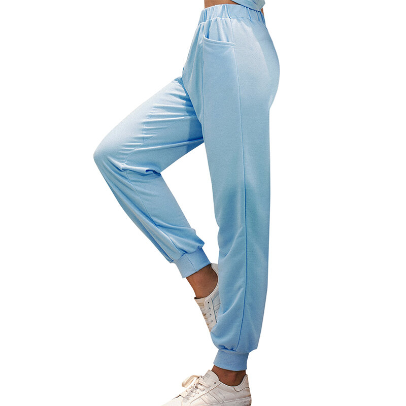 Jyss nova moda azul calças femininas pantalones mujer confortável calças esportivas casuais sweatpants senhora 61005