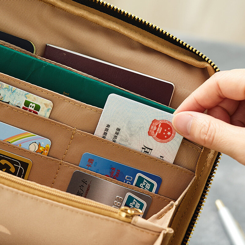 Angoo grande capacidade almofada saco de armazenamento estilo coreano portátil bolsa carteira organizador para ipad passaporte cartão papelaria viagem h6896