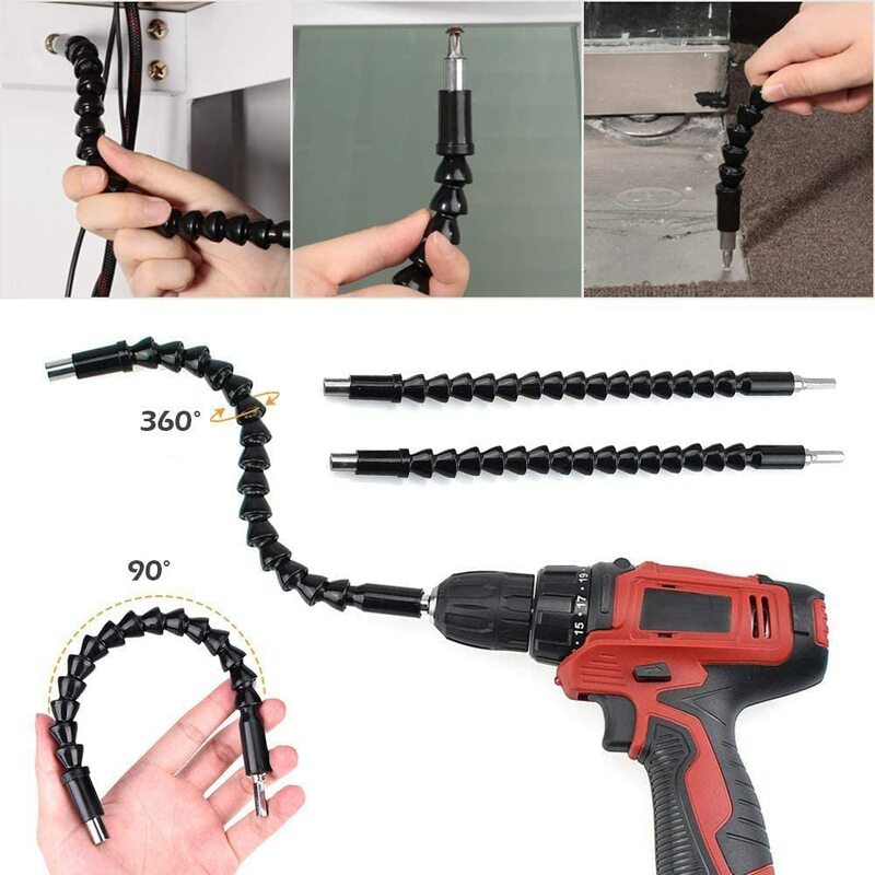 Conjunto universal de chave de fenda, 2 peças, brocas dobráveis, extensão e suporte de broca flexível, conjunto de chaves de fenda