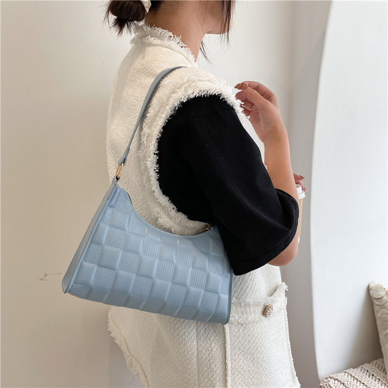 Weiß Leder Baguette Tasche Für Frauen 2021 Trend Weibliche Kleine Handtaschen Und Geldbörsen Schwarz Blau Braun Schulter Unterarm Taschen