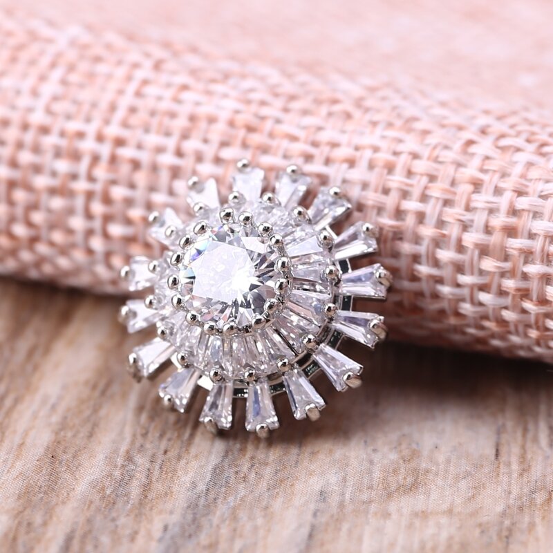 5 uds 18mm Engranaje redondo en forma de botones de diamantes de imitación adornos DIY joyería artesanal 1015