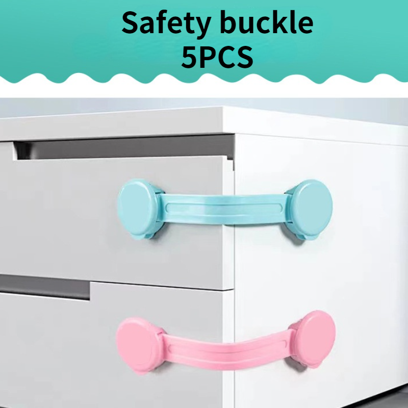 5PCS cassetto fibbia di sicurezza serratura della porta fibbia di sicurezza fissa frigorifero blocco serratura scorrevole senza punzonatura artefatto anti-apertura