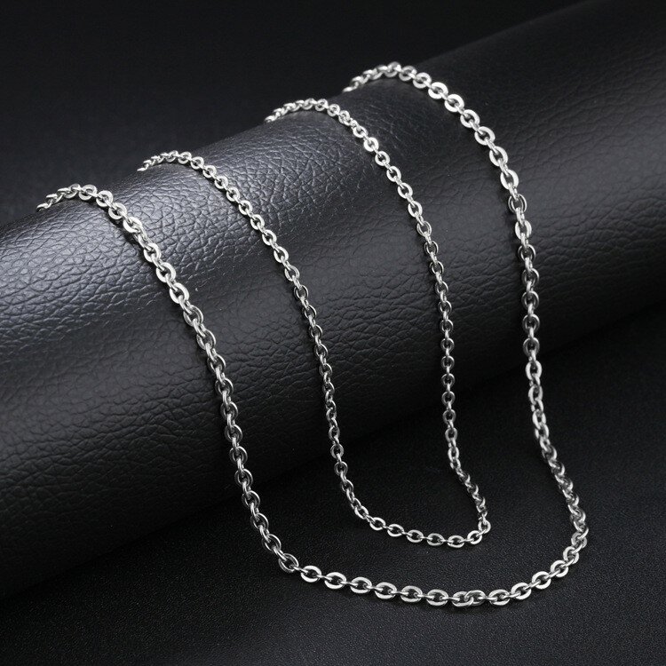 Cyue European Fashion Single 316L Stainless Steel Lobster 55cm Chain Necklace For Women Men Jewelry