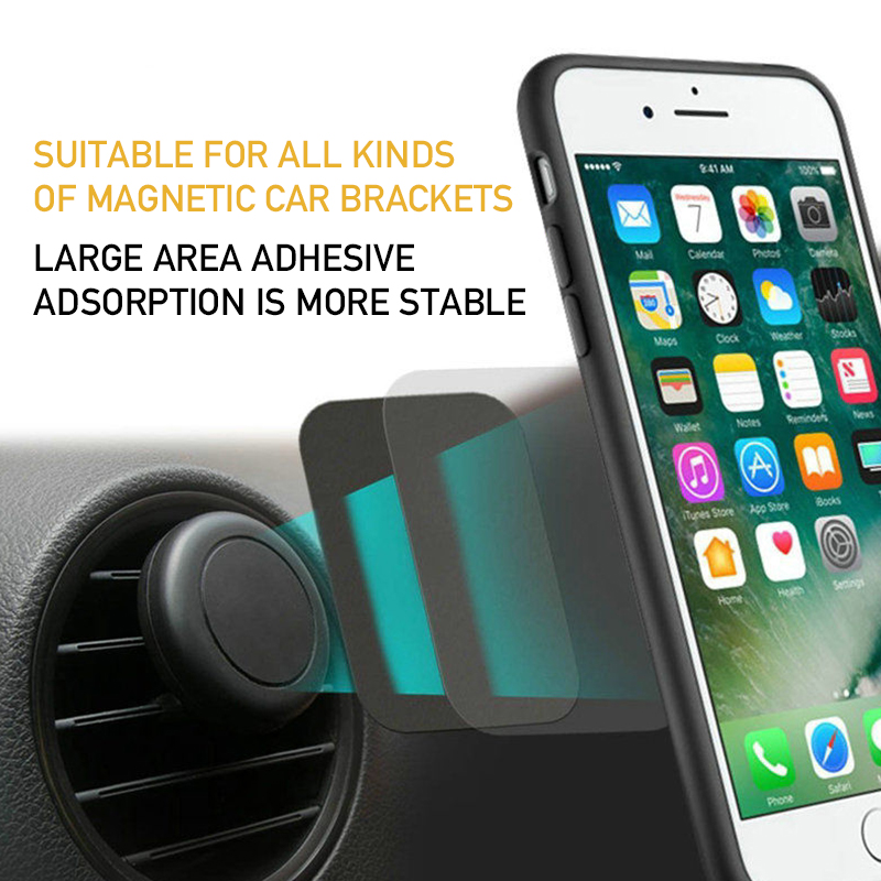 Support universel magnétique de téléphone portable pour voiture, accessoires, feuille de fer autocollante, disque, plaque de métal, pour iPhone