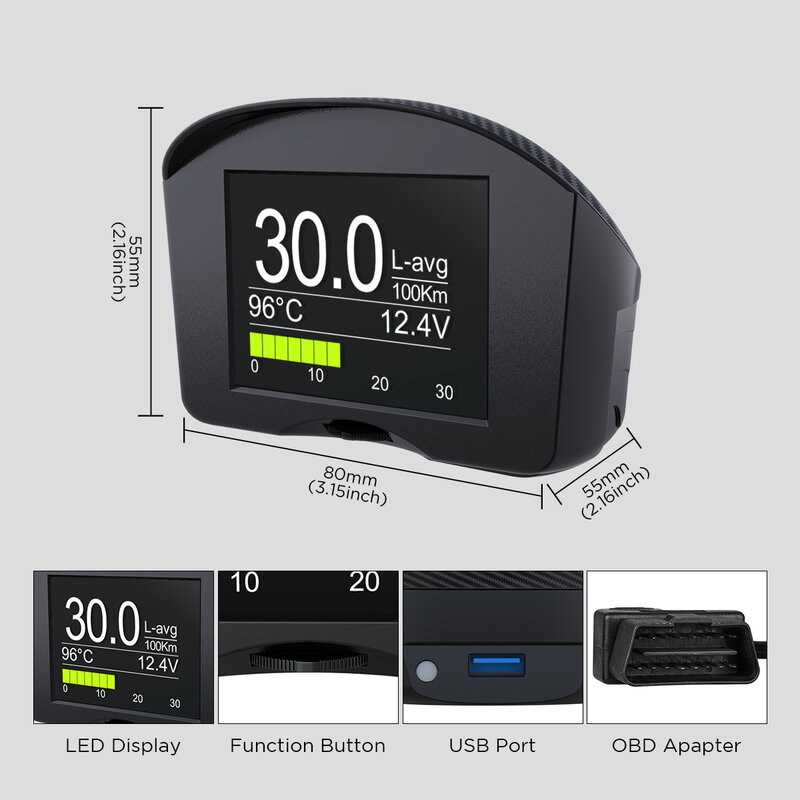 Autool x50 mais obd2 on-board computador carro obd2 head-up display hud obd carro computador digital viagem velocidade de exibição consumo de combustível