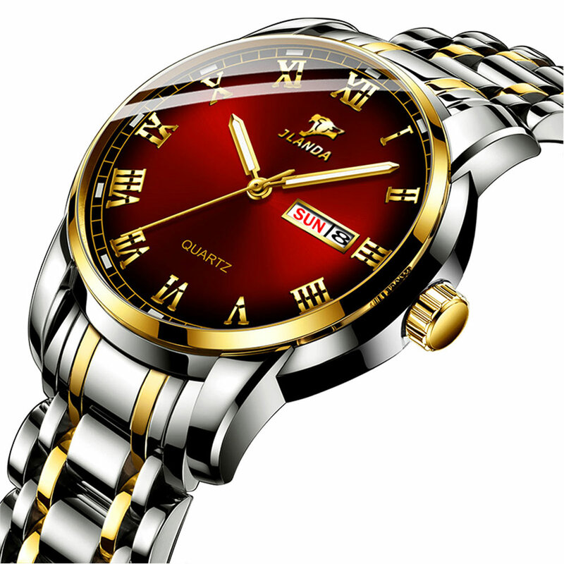 Damski zegarek męski zegarek na rękę 2020 luksusowy marka mężczyzna zegarek dwukolorowy ze stali nierdzewnej kwarcowy zegarki wodoodporne