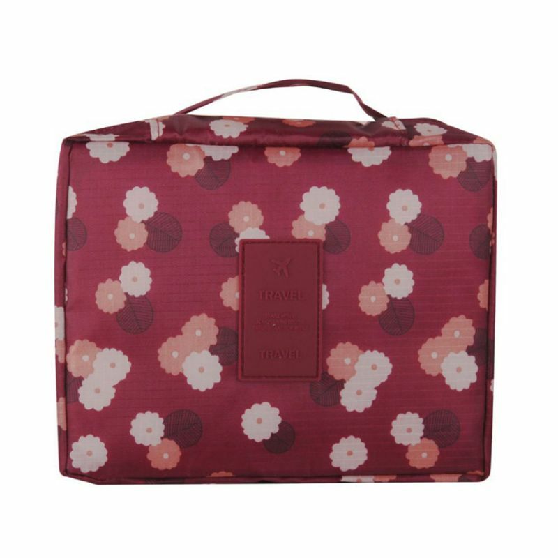 Women Cosmetic bag Makeup bag Case Make Up Organizer Toiletry Storage Neceser Rushed Floral Zipper New Travel Wash 066F