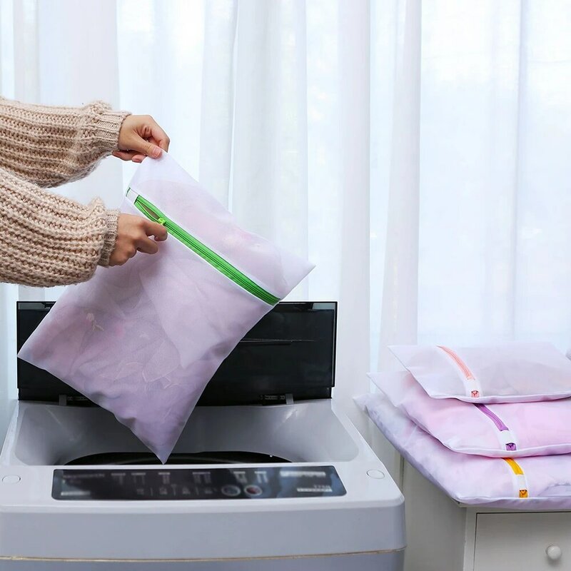 Sac à linge en maille zippée, filet en Polyester Anti-déformation sous-vêtements soutien-gorge vêtements sacs en maille pour Machines à laver à domicile 7 pièces/ensemble
