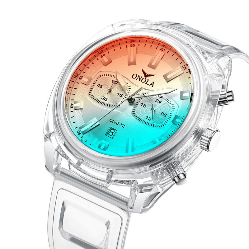 Часы แฟชั่นพลาสติกใหม่นักเรียนหญิงนาฬิกาผู้ชายกันน้ำเทปควอตซ์นาฬิกานาฬิกากันน้ำ