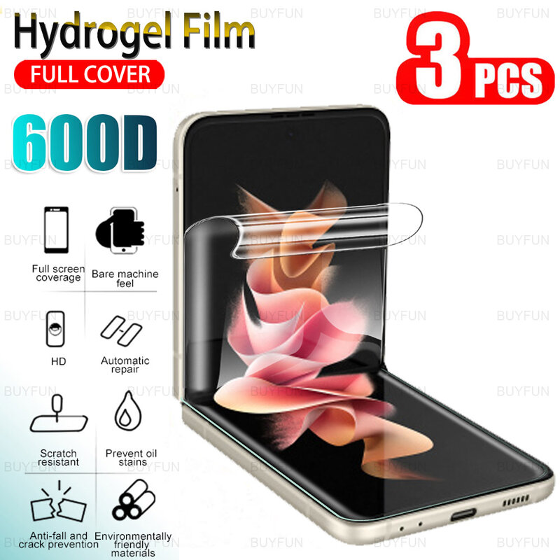 3pcs Hydrogel film screen protector For Samsung Z Flip 3 5G soft protect film For Samsung Galaxy Z Flip Flip3 Phone Safety Film